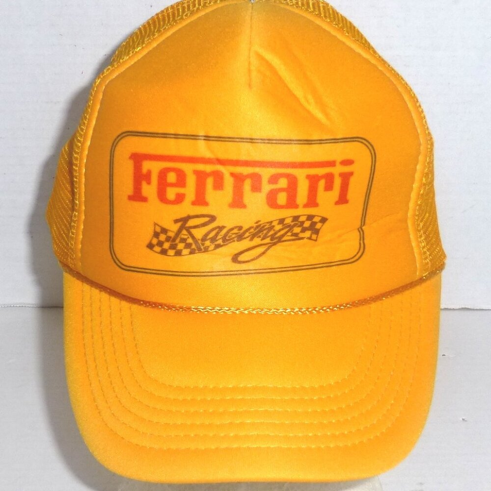 VTG Nissun Ferrari Racing Snapback Adjustable Trucker Hat w/Mesh & Rope READ